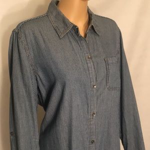 Seven7 Cotton Railroad Stripe Button-Down Shirt